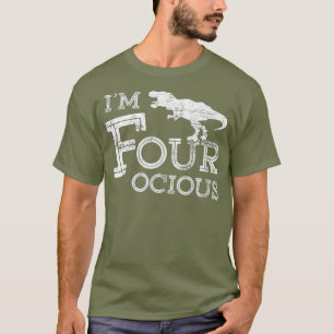 4th Birthday 4 Year Old Boy Four-ocious Dinosaur T-Shirt