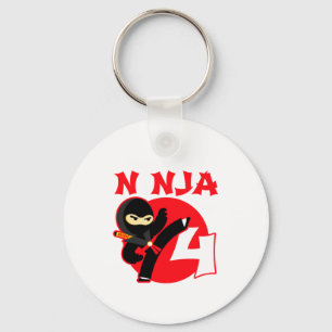 4th Birthday 4 Year Old Kids Party Little Ninja 4  Key Ring