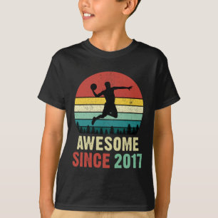 4th Birthday Basketball Lovers Awesome Since 2017 T-Shirt