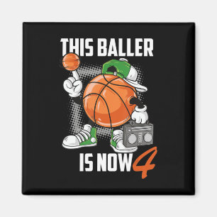 4th Birthday Basketball Player Funny 4 Years Old Magnet
