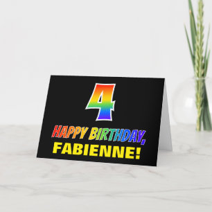 4th Birthday: Bold, Fun, Simple, Rainbow 4 Card