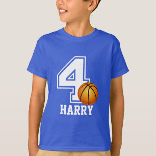 4th Birthday boy basketball personalised-2 T-Shirt