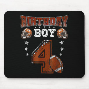 4th Birthday Boy Football Lover Theme 4 Years Old  Mouse Mat