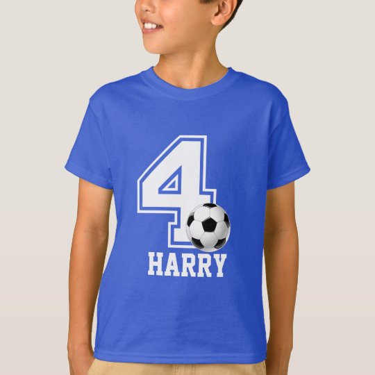 4th Birthday boy soccer personalised-2 T-Shirt