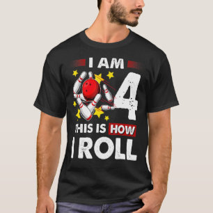 4th Birthday Boys Bowling This Is How I Roll 4 Yea T-Shirt