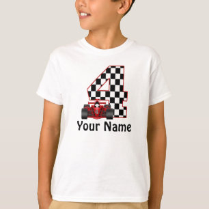4th Birthday Boys Race Car T-Shirt