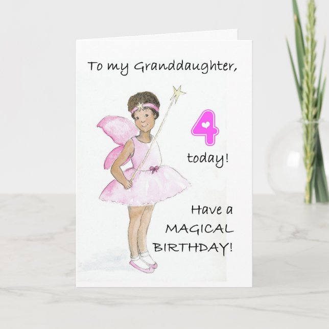 4th Birthday Card for a Granddaughter (Front)