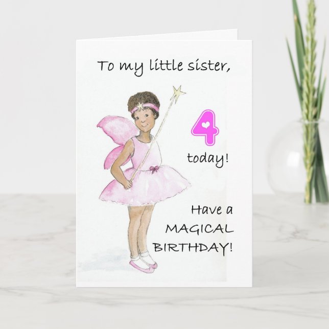 4th Birthday Card for a Little Sister (Front)