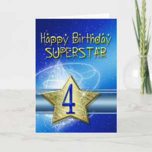 4th Birthday card for Superstar