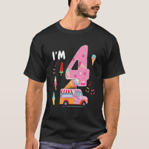 4th Birthday Crew Ice Cream Truck I m 4 Years Old T-Shirt