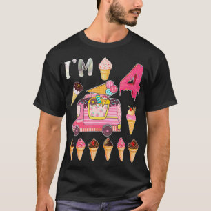 4th Birthday Crew Ice Cream Truck Im 4 Bday Ice Cr T-Shirt