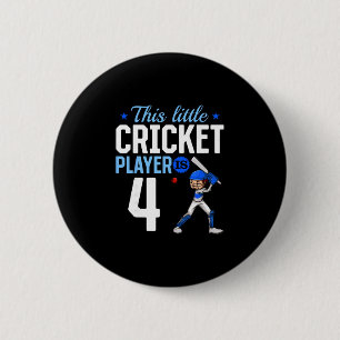4th Birthday Cricket Player 6 Cm Round Badge