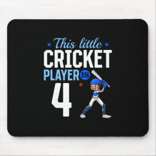 4th Birthday Cricket Player Mouse Mat