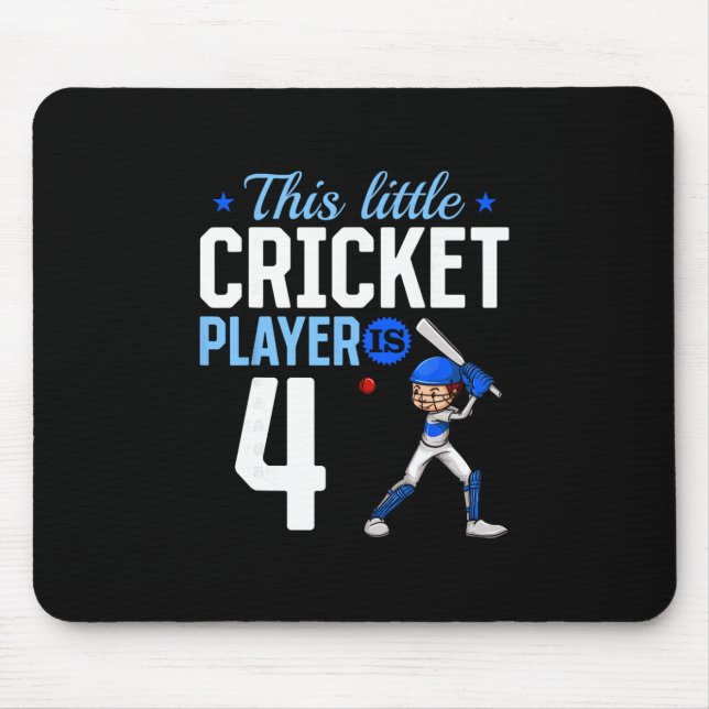 4th Birthday Cricket Player  Mouse Mat (Front)