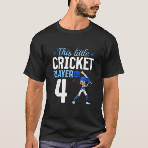 4th Birthday Cricket Player T-Shirt