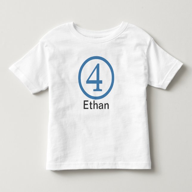 4th Birthday Customisable T-Shirt Boy (Front)