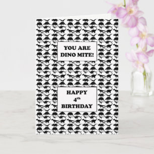 4th Birthday Dino Mite Card