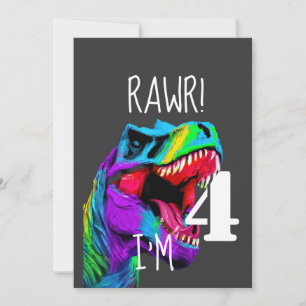 4th birthday Dinosaur Roar Invitation