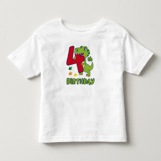 4th birthday dinosaur  toddler T-Shirt