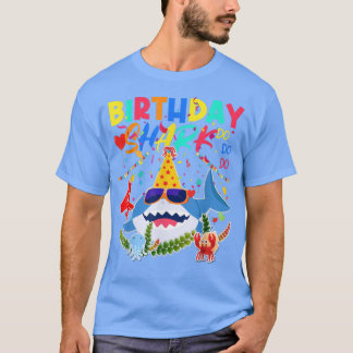 4th Birthday Family Shark Kids Four Four Four4 T-Shirt