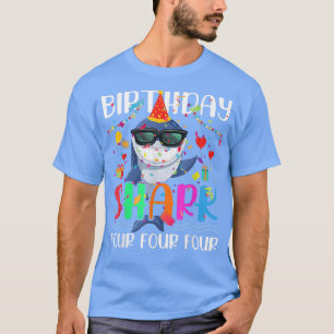 4th Birthday Family Shark Kids Four Four Four T-Shirt