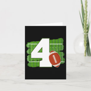 4th Birthday Football Theme 4 Year Old Football Lo Card