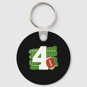 4th Birthday Football Theme 4 Year Old Football Lo Key Ring