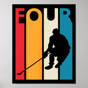 4th Birthday Gift Four Vintage Hockey Birthday 4 Y Poster