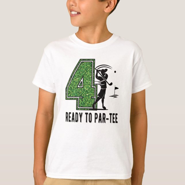 4th Birthday Gift Golf Player 4 Year Old Boy T-Shirt (Front)