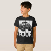 4th Birthday Gifts Four Vintage Monster Truck Boy T-Shirt (Front Full)