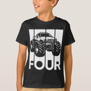 4th Birthday Gifts Four Vintage Monster Truck Boy T-Shirt