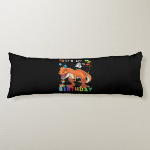 4th Birthday Gifts Kids Boys Dino T Rex Dinosaur Body Cushion