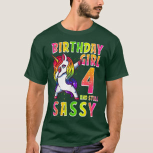 4th Birthday Girl Dabbing Unicorn 4 Years Old & St T-Shirt