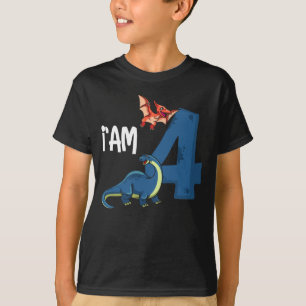 4th birthday girls boys Dinosaur Dinos 4 years old T-Shirt