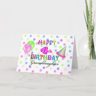 4th Birthday Granddaughter Card