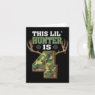 4th Birthday Hunting Deer 4 Year Old Hunter 1 Card