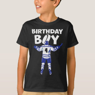 4th Birthday Ice Hockey Boy 4 Year Old Hockey Play T-Shirt