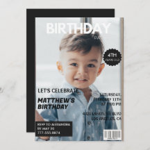 4th birthday invitations for him Magazine Cover