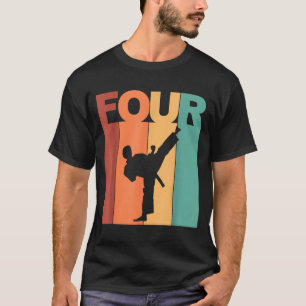 4th Birthday Karate Taekwondo Theme 4 Year Old T-Shirt