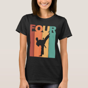 4th Birthday Karate Taekwondo Theme 4 Year Old T-Shirt