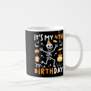 4th birthday kids funny skeleton 4th birthday coffee mug