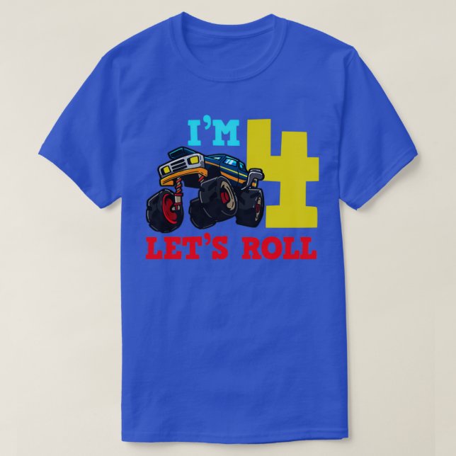 4th Birthday Monster Truck 2 T-Shirt (Design Front)