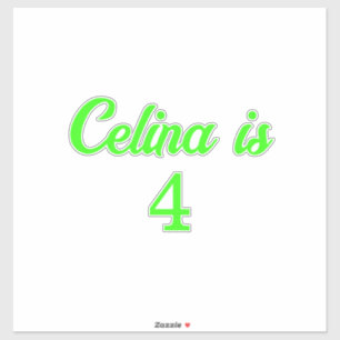 4th Birthday Neon Green Custom Age Name Colour