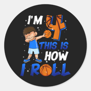 4th Birthday Outfit Boy Basball 4 Year Old Cool Classic Round Sticker
