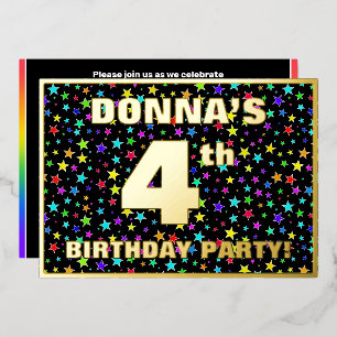 4th Birthday Party — Fun, Colorful Stars Pattern