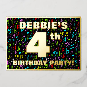 4th Birthday Party — Fun, Colourful Music Symbols