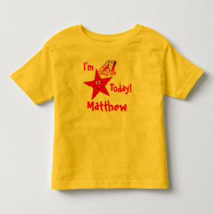 4th Birthday Party Shirt Red Stars