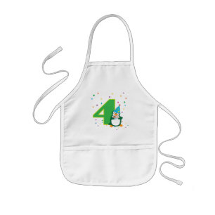 4th Birthday Penguin Apron