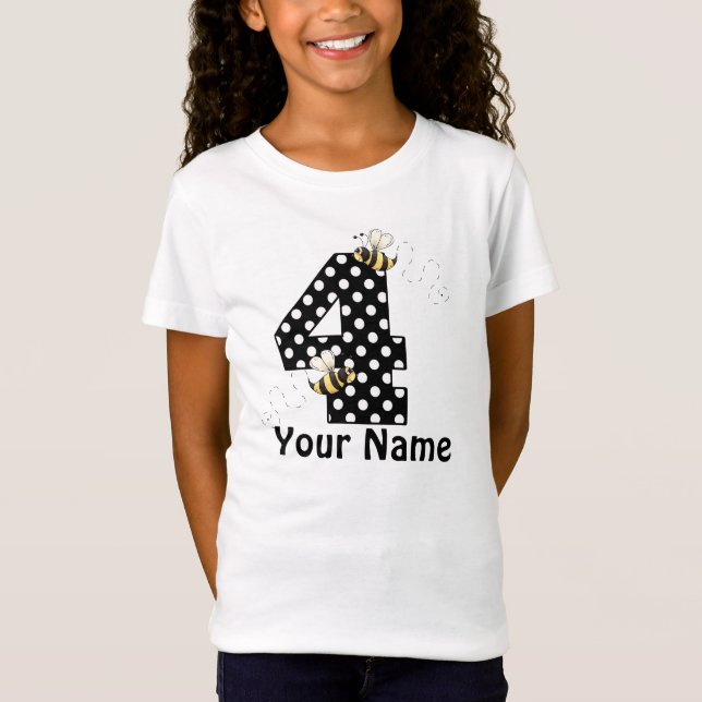 4th Birthday Personalised Bumble Bee T-shirt (Front)