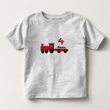 4th Birthday Personalised Train T-Shirt